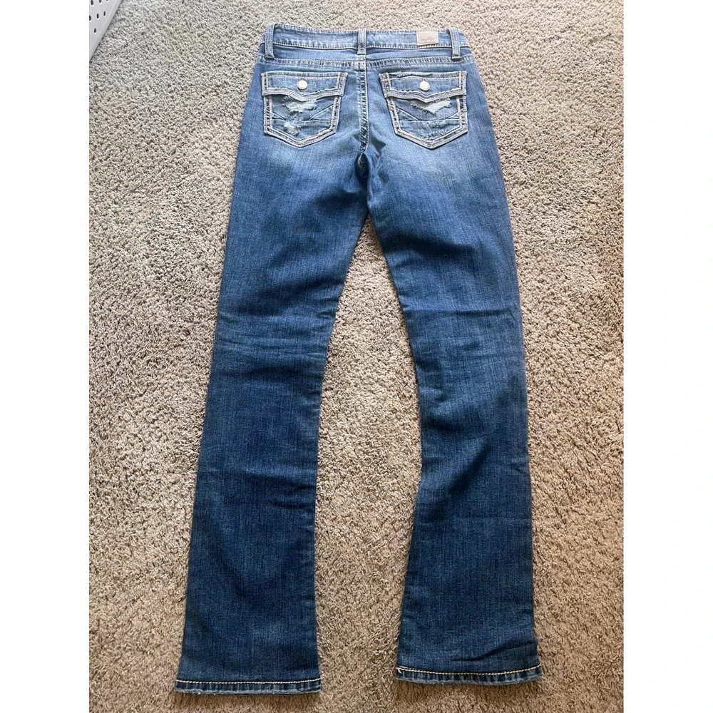 Daytrip Virgo Tailored Boot Jeans Womens 28XXL Blue Distressed - Picture 3 of 8